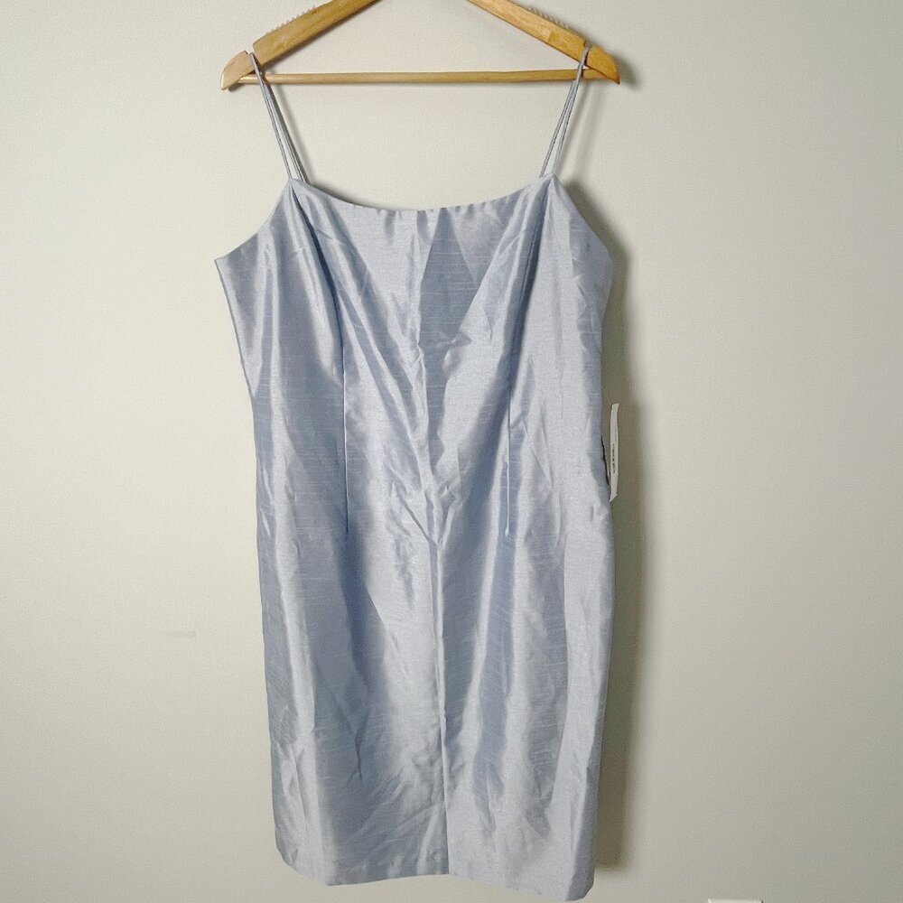 2/$30 NWT Patra Blue Satin Spaghetti Strap Shift Dress 16